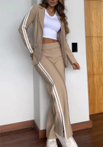 Women Casual Turndown Collar Blazer and Wide Leg Pants Two Piece Set Women Casual Turndown Collar Blazer and Wide Leg Pants Two Piece Set