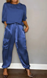 Women half-sleeved Top and long pants Two Piece Set