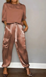 Women half-sleeved Top and long pants Two Piece Set