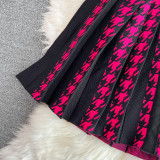 Summer Halter Neck Sleeveless Slim Waist A-Line Knitting Dress