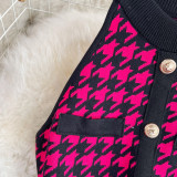 Summer Halter Neck Sleeveless Slim Waist A-Line Knitting Dress