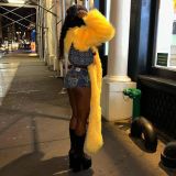 Women Street Style Furry Long Jacket