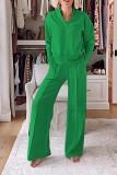 Women Autumn Casual V-Neck Long Sleeve Top Wide Leg Pants Two Piece Set