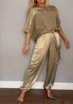 Women half-sleeved Top and long pants Two Piece Set Women half-sleeved Top and long pants Two Piece Set