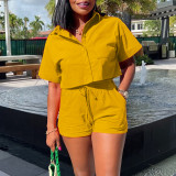 Plus Size Women's Summer Fashion Loose Short Sleeve Top Shorts Set African Two-Piece Set