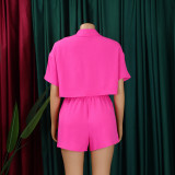 Plus Size Women's Summer Fashion Loose Short Sleeve Top Shorts Set African Two-Piece Set