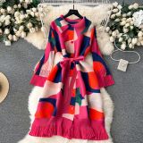 Print Women Summer Loose Slim Fit Casual Pleated Dress