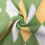 Women Contrast Knitting Top and Pant Two Piece Set