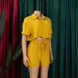 Plus Size Women's Summer Fashion Loose Short Sleeve Top Shorts Set African Two-Piece Set