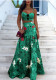 Spring Summer Printed Strap Two-Piece Skirt Set