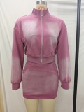 Autumn Winter Sexy Fashion Hooded Slim 2-Piece Skirt Set