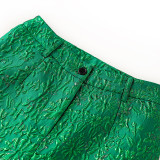 Green Embroidered Blazer Pants Two Piece Suit