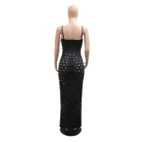 Hollow Strap Sexy Slim Long Dress