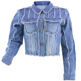 Women's Autumn Winter Denim Coat Long Sleeve Jacket Top