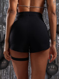 High Waist High Stretch Bodycon Summer Black Casual Shorts