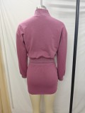 Autumn Winter Sexy Fashion Hooded Slim 2-Piece Skirt Set