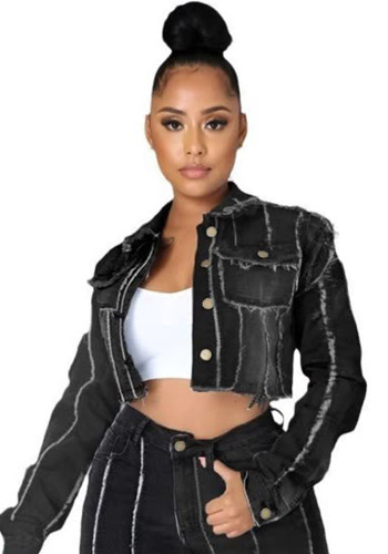 Women's Autumn Winter Denim Coat Long Sleeve Jacket Top