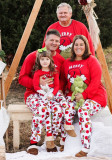 Christmas Long Sleeve Round Neck Printed Pajamas Family Home Parent-Child Set