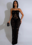 Hollow Strap Sexy Slim Long Dress
