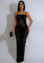 Hollow Strap Sexy Slim Long Dress Hollow Strap Sexy Slim Long Dress