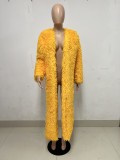 Women Street Style Furry Long Jacket