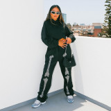 Autumn Women's Fashion Trend Beaded Skull Sweatpants Casual Pants