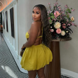 Women Autumn Halter Neck Strapless Backless Dress