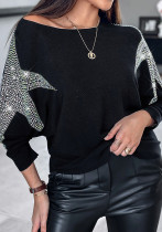 Women Five-Pointed Diamond Bat Sleeves Top Women Five-Pointed Diamond Bat Sleeves Top