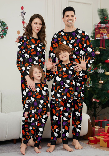 Halloween Family Wear Party Devil Pumpkin Wizard Print Pajama Set
