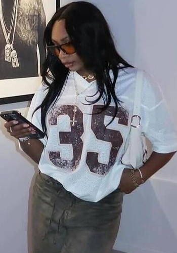 Women Street Style Letter Printed T-shirt