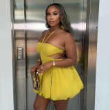 Women Autumn Halter Neck Strapless Backless Dress