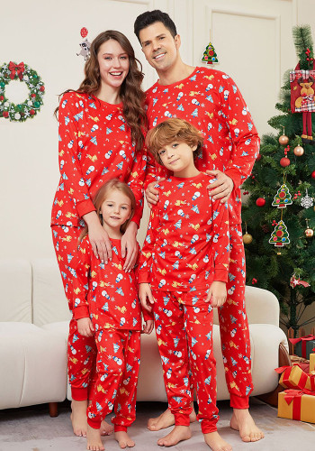 Christmas Family Wear Christmas Tree Snowman Deer Print Pajama Set