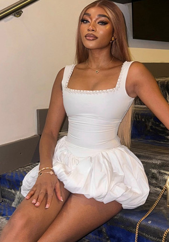 Women Fall Beaded Square Neck Dress