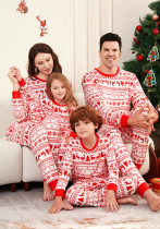 Christmas Family Wear Elk Cartoon Round Neck Pajama Set