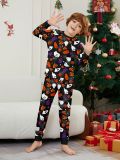 Halloween Family Wear Party Devil Pumpkin Wizard Print Pajama Set
