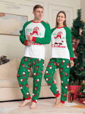 Christmas Family Wear Green Print Santa Claus Long Sleeve Pants Pajama Set