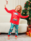 Christmas Family Wear Christmas Hats and Shoes Snowman Santa Claus Print Long Sleeve Pajama Set