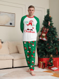 Christmas Family Wear Green Print Santa Claus Long Sleeve Pants Pajama Set