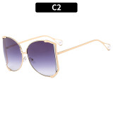 Women Large Frame Metal Sunglasses Sunglasses