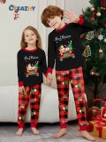 Christmas Family Wear Car Snowman Christmas Tree Print Pajama Set