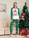 Christmas Family Wear Green Print Santa Claus Long Sleeve Pants Pajama Set