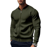 Autumn Stand Collar Men's American Zipper Long-Sleeved Baseball Jacket