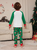 Christmas Family Wear Green Print Santa Claus Long Sleeve Pants Pajama Set