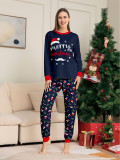 Christmas Family Wear Hat White Beard American Holiday Party Print Pajama Set