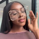 Women Large Frame Metal Sunglasses Sunglasses