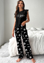 Flying Sleeve T-Shirt Trousers Women's Home Clothes Summer Pajamas Flying Sleeve T-Shirt Trousers Women's Home Clothes Summer Pajamas