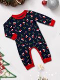 Christmas Family Wear Hat White Beard American Holiday Party Print Pajama Set