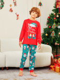 Christmas Family Wear Christmas Hats and Shoes Snowman Santa Claus Print Long Sleeve Pajama Set