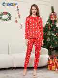 Christmas Family Wear Christmas Tree Snowman Deer Print Pajama Set