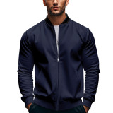 Autumn Stand Collar Men's American Zipper Long-Sleeved Baseball Jacket